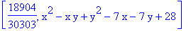 [18904/30303, x^2-x*y+y^2-7*x-7*y+28]